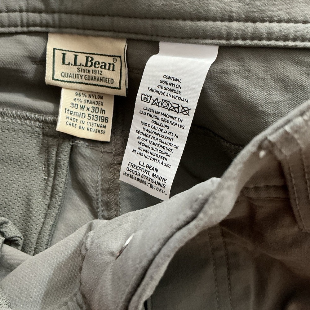 LL Bean Pants Mens 30x30 Slate Gray Venture Stretch Hiking Performance Active - Picture 4 of 4